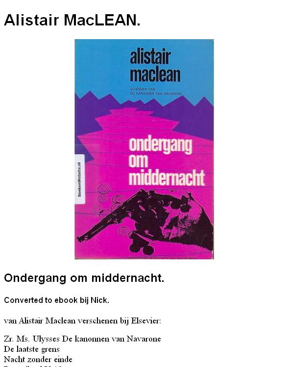 Ondergang om middernacht.