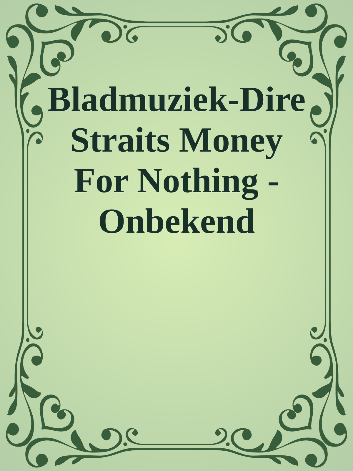 Bladmuziek-Dire Straits Money For Nothing - Onbekend