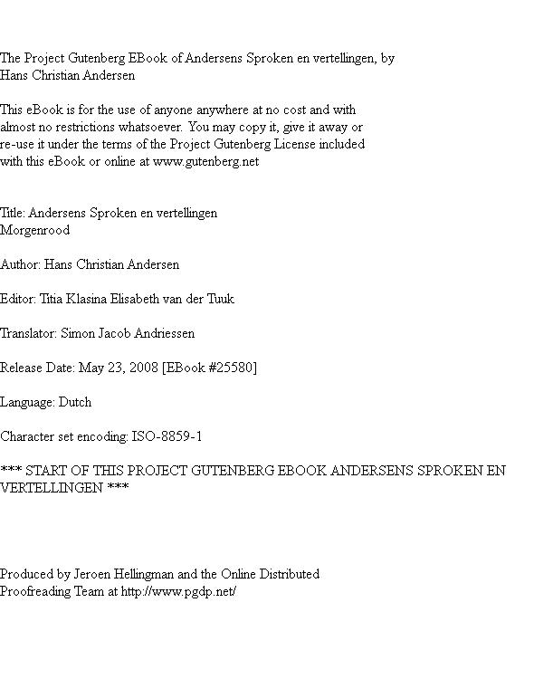 Andersens Sproken En Vertellingen