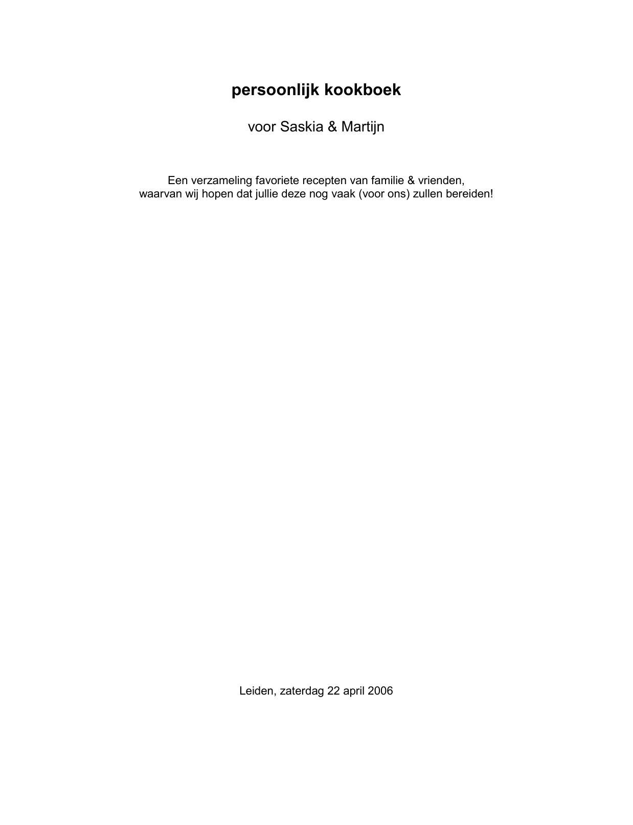 persoonlijk kookboek
