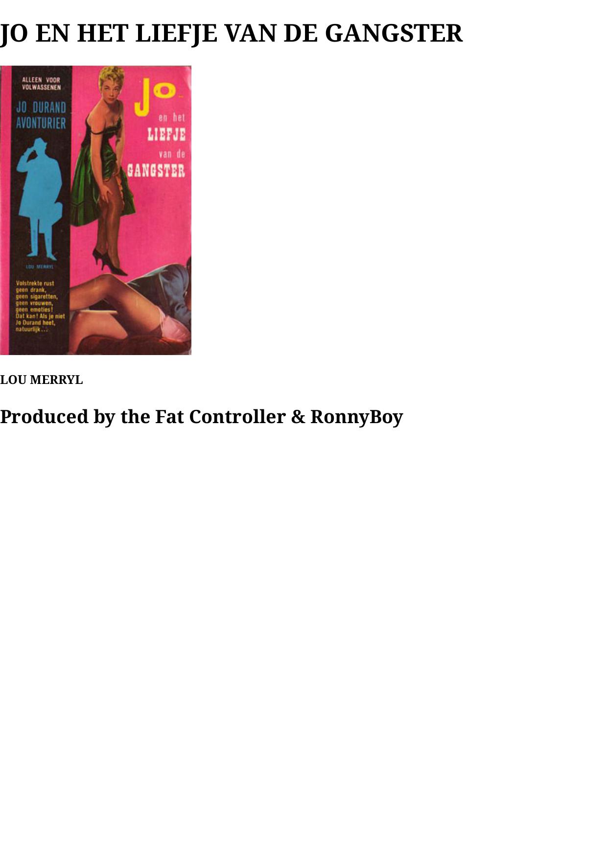 Jo Durand - Jo en het liefje van de Gangster