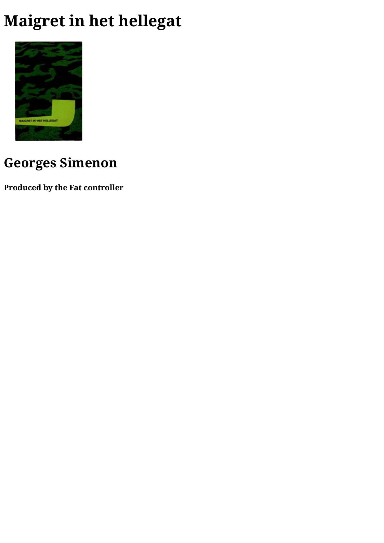 Maigret in het hellegat (4 verhalen)