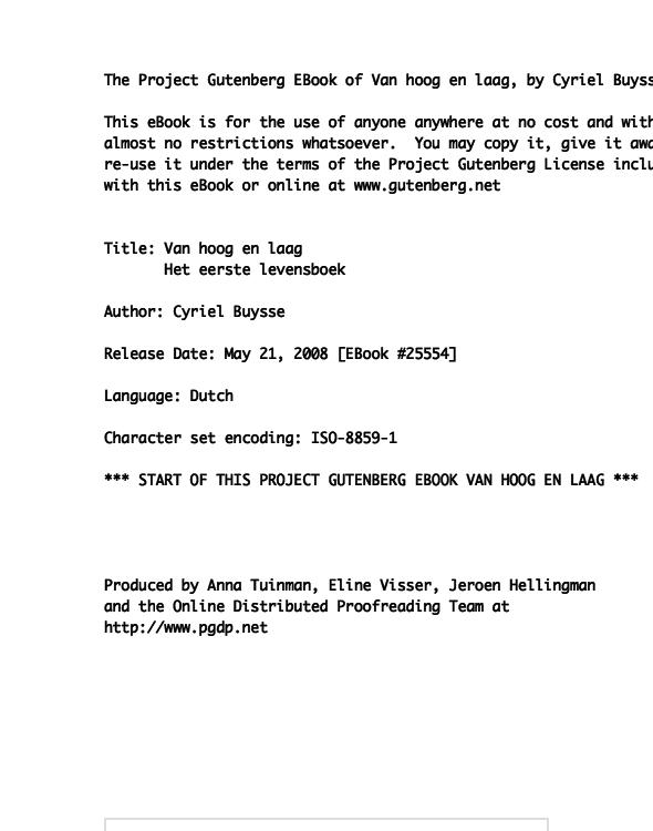 Van hoog en laag Het eerste levensboek