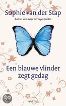 Een blauwe vlinder zegt gedag