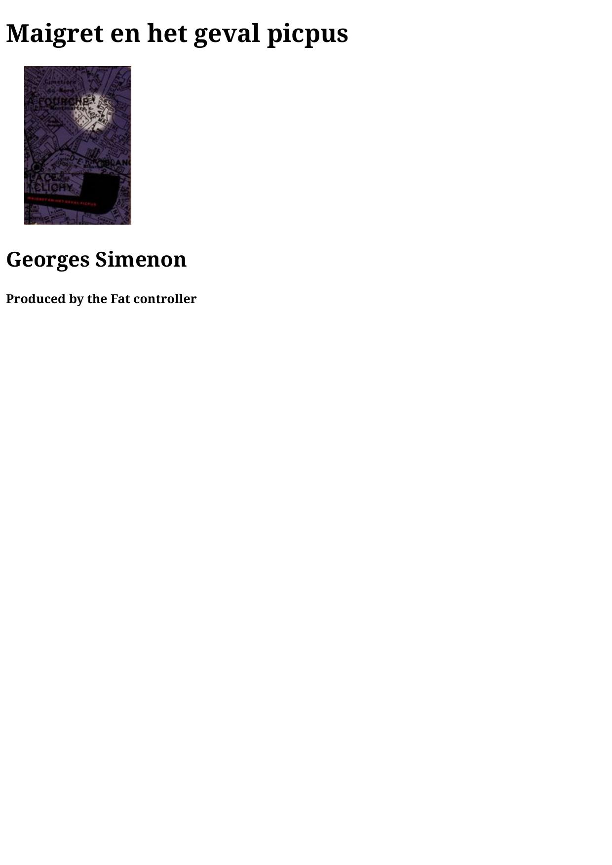 Maigret en het geval Picpus