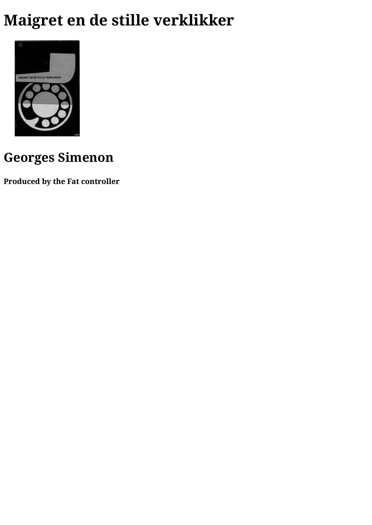 Maigret en de stille verklikker