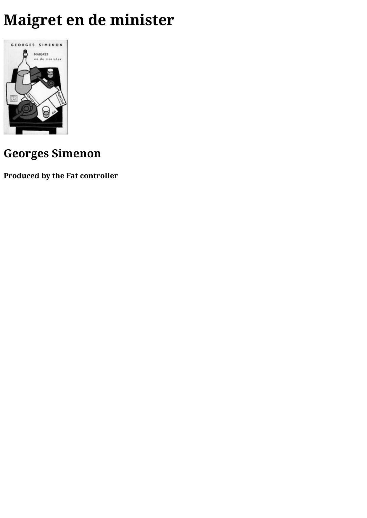 Maigret en de minister