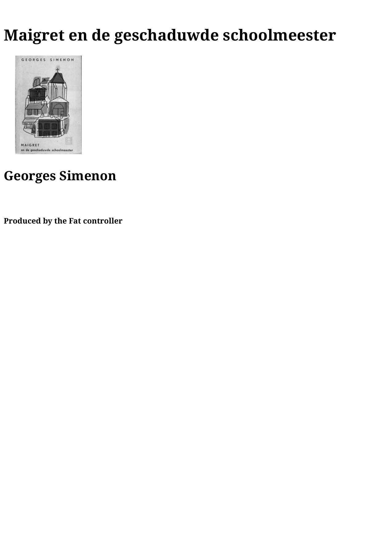Maigret en de geschaduwde schoolmeester