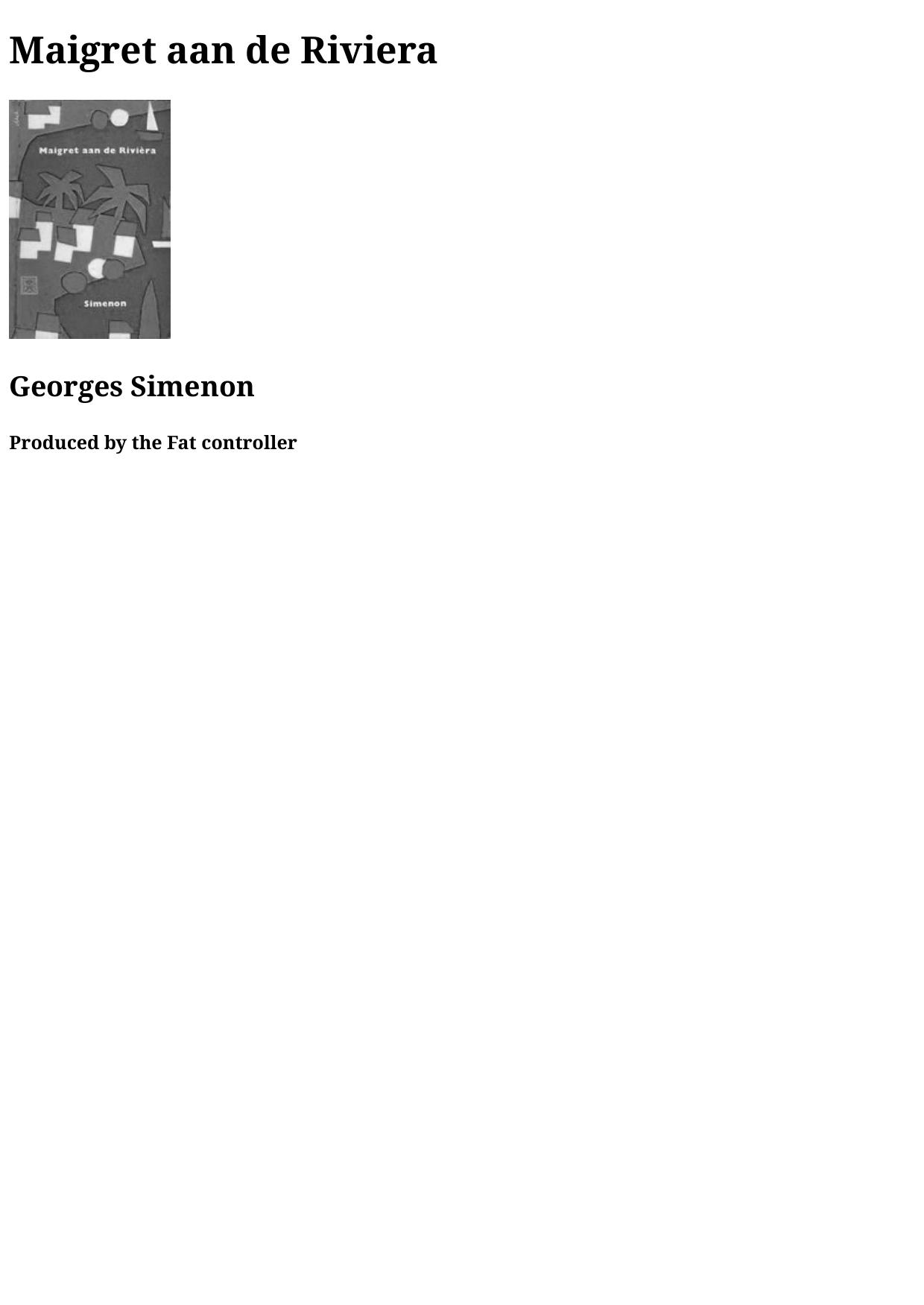 Maigret aan de riviera