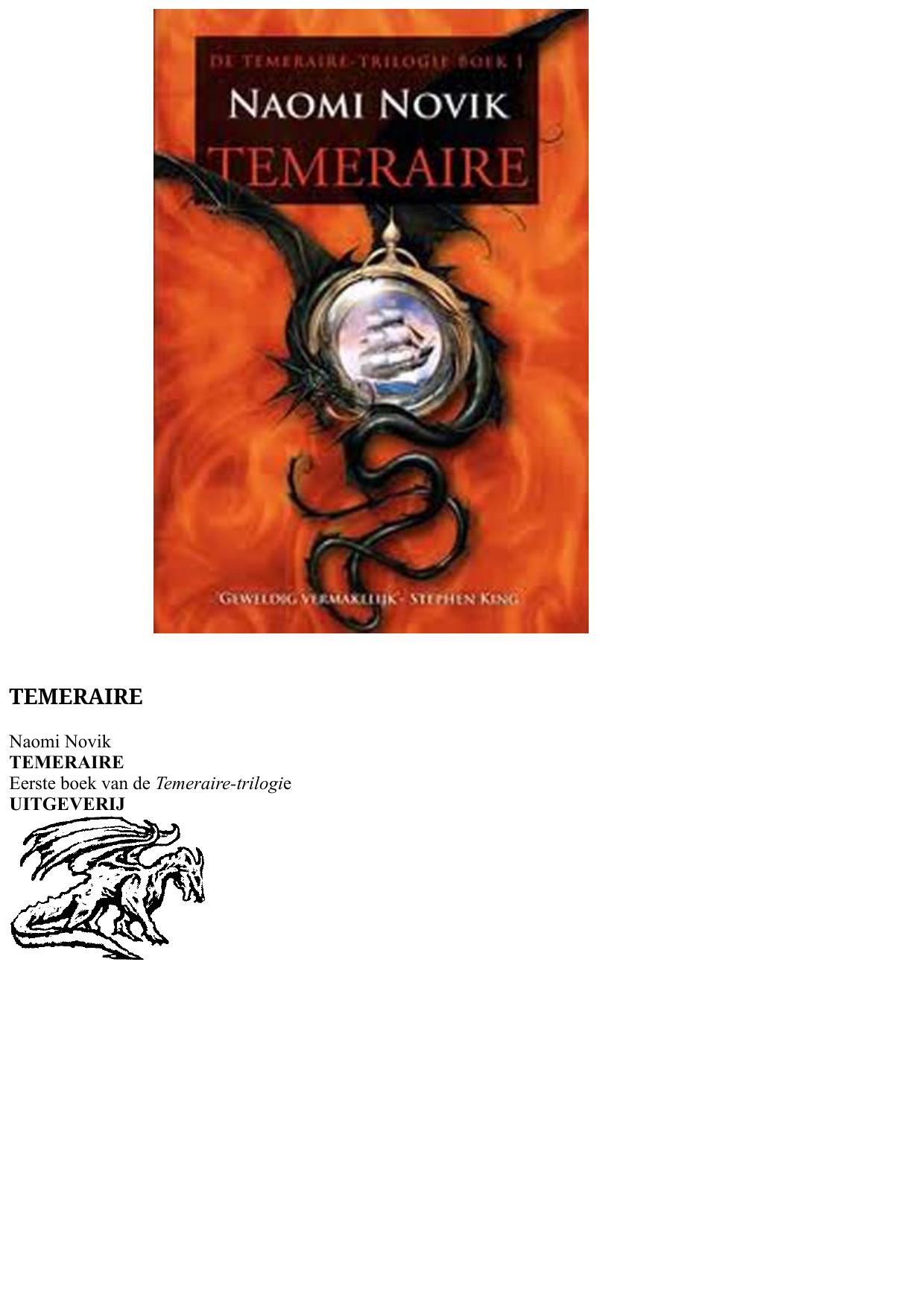 His Majesty's Dragon: A Novel of Temeraire