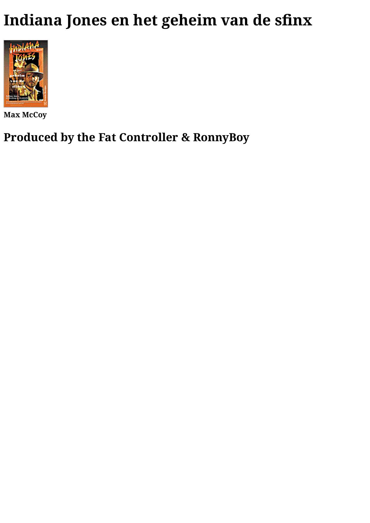 Indiana Jones 23 - en het geheim van de sfinx