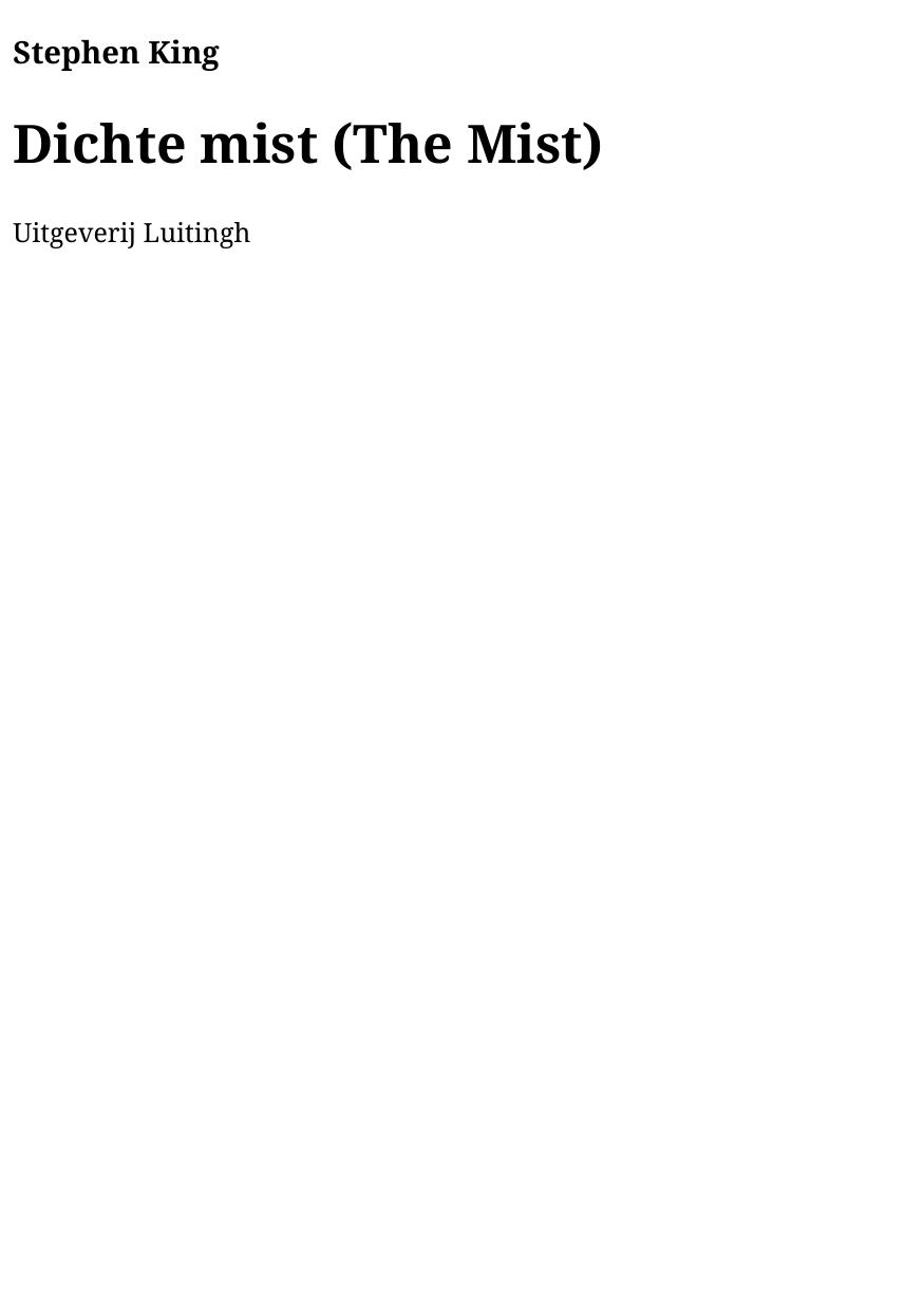 Dichte mist (The Mist)