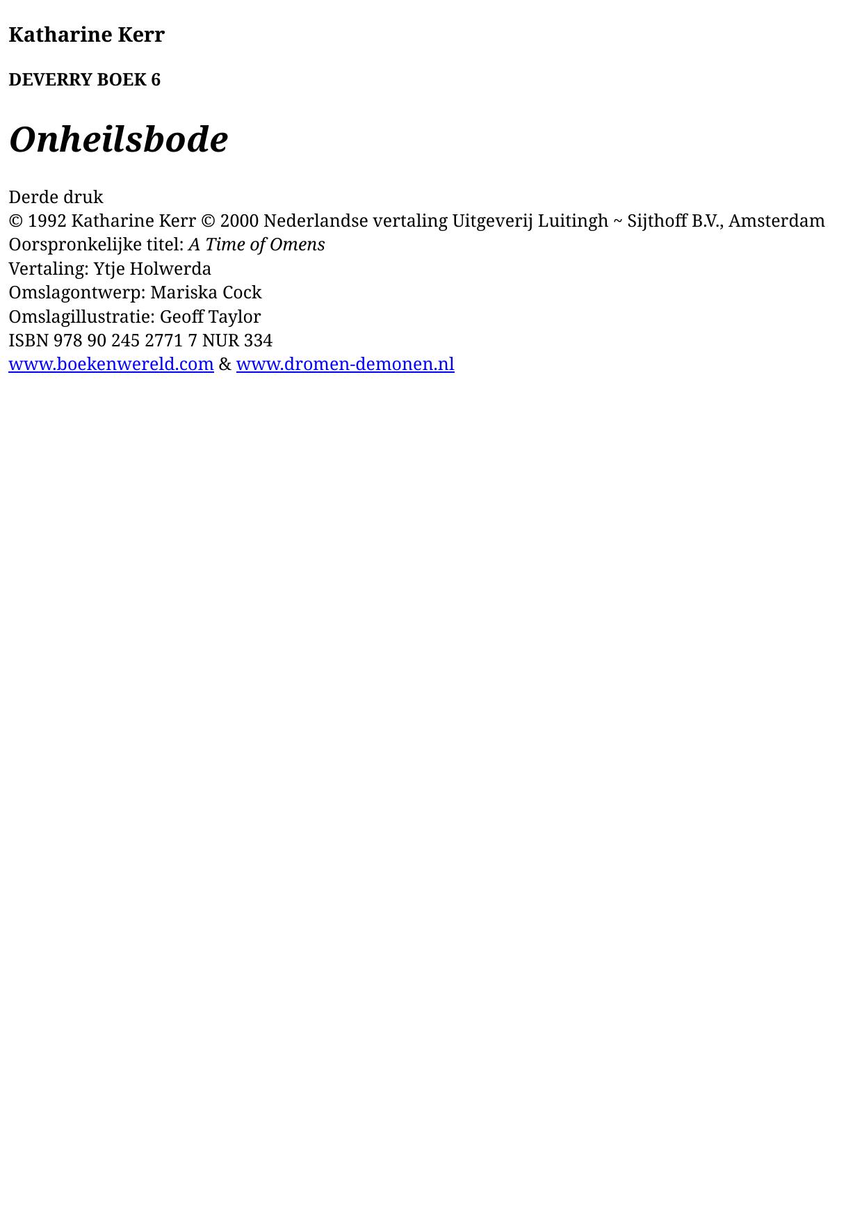 Deverry saga 06 - Onheilsbode