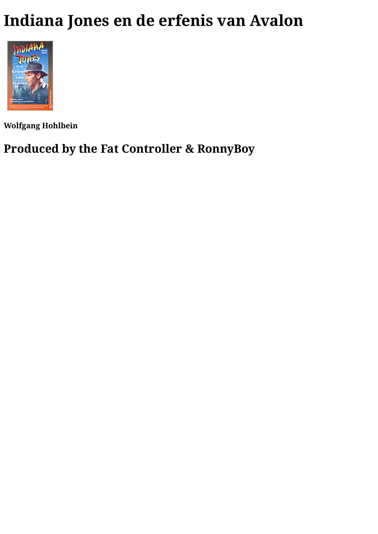 Indiana Jones 16 - en de erfenis van Avalon