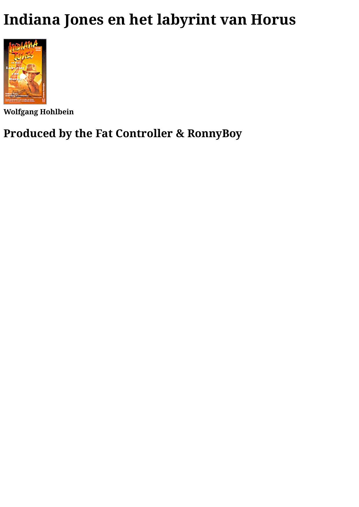 Indiana Jones 15 - en het labyrint van Horus