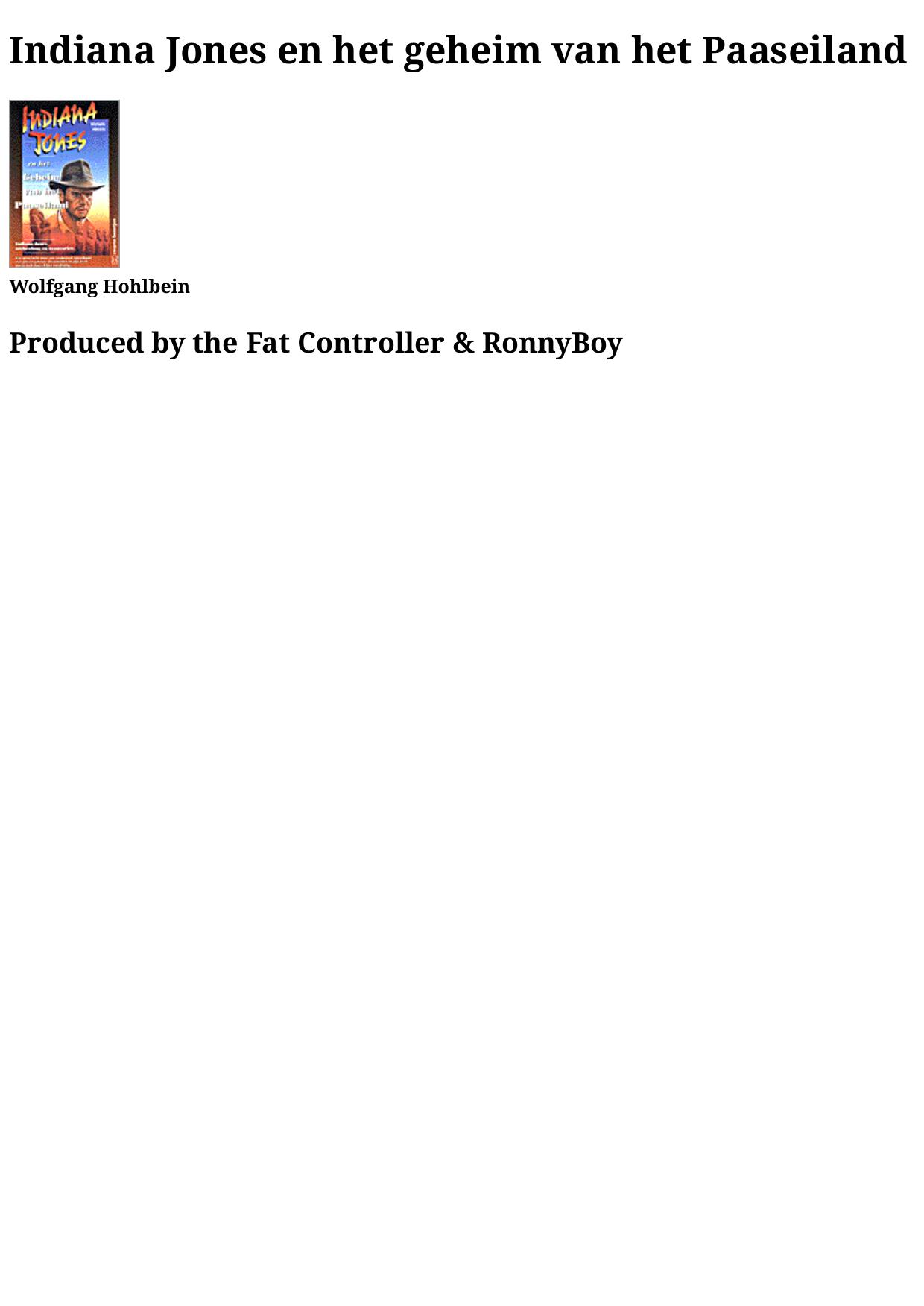 Indiana Jones 11 - en het geheim van het Paaseiland