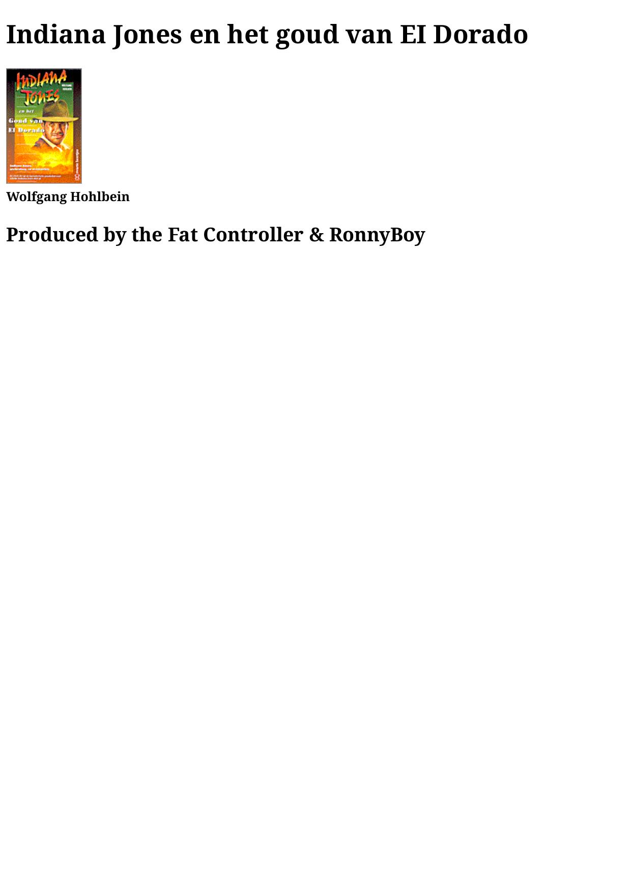 Indiana Jones 09 - en het goud van El Dorado