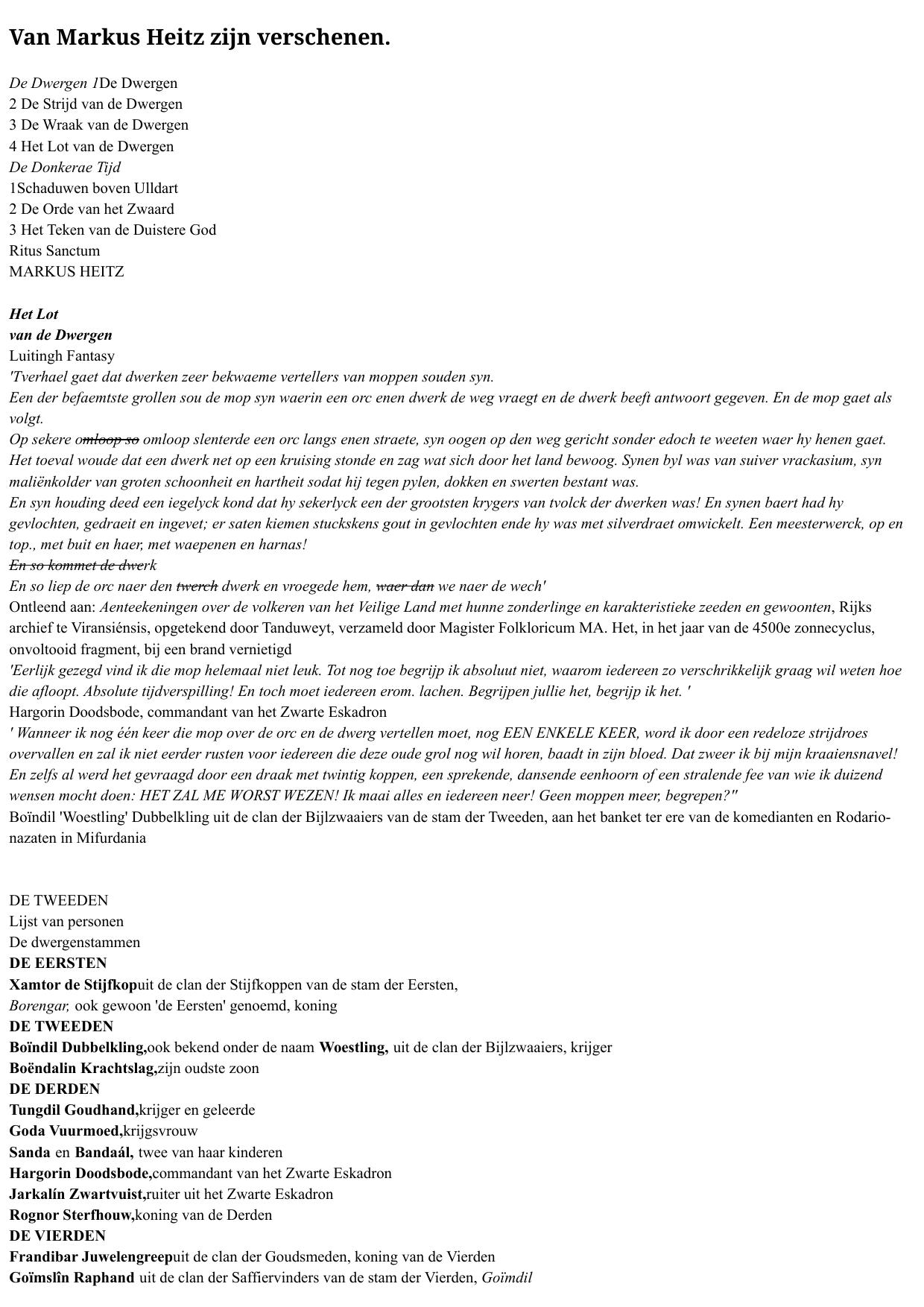 De dwergen - 4 het lot van de dwergen