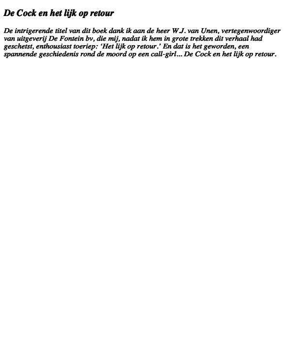 De Cock en het lijk op retour