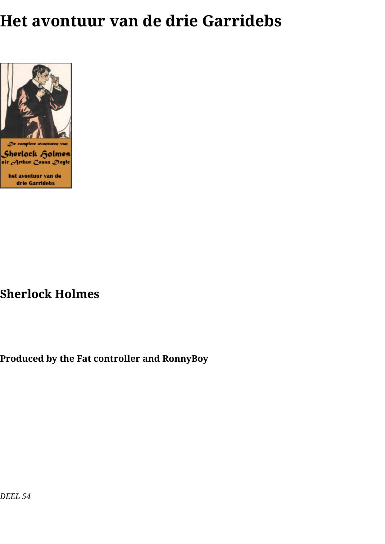 54 Het avontuur van de drie Garridebs
