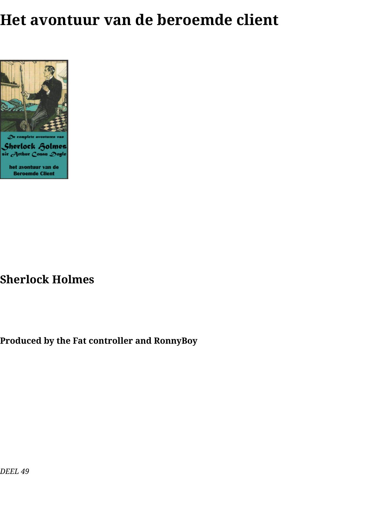 49 Het avontuur van de beroemde client