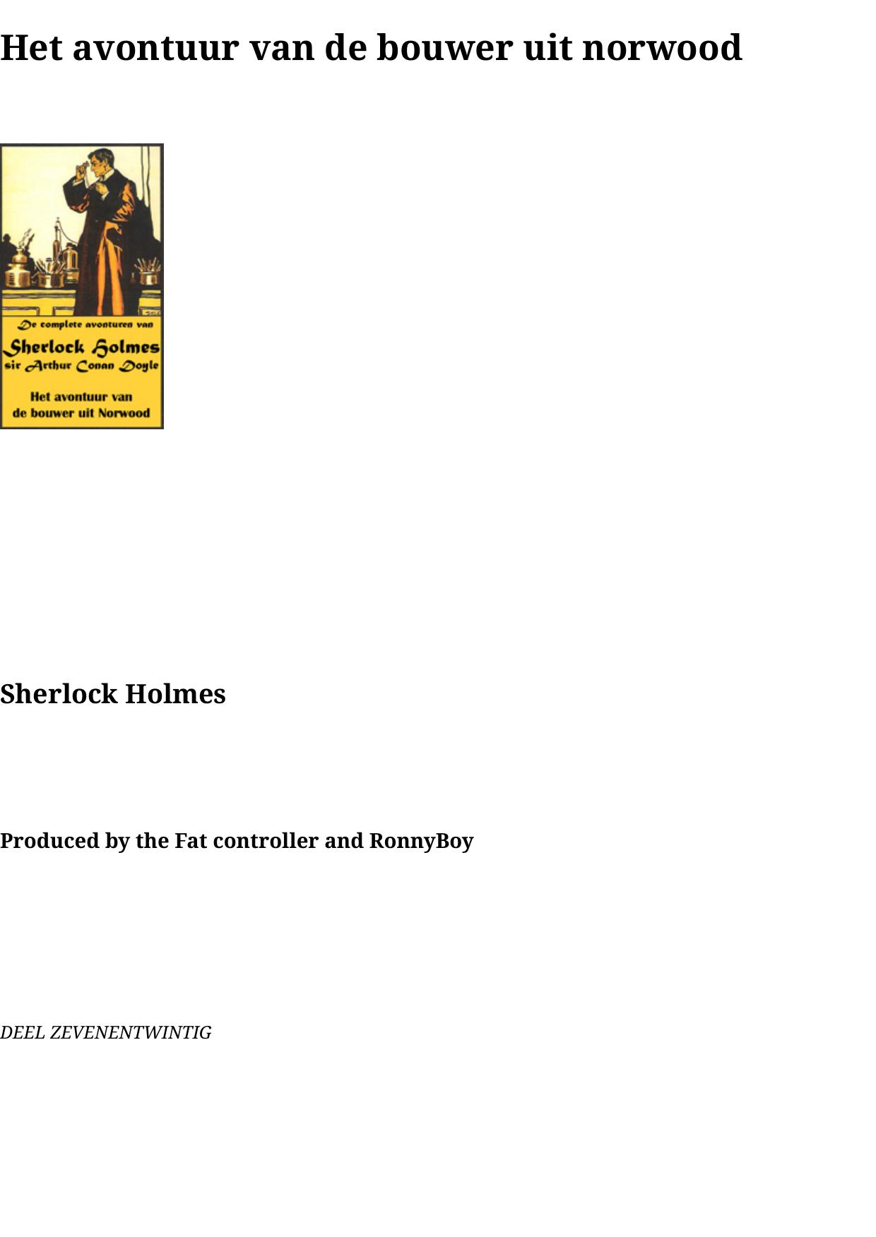 27 Het avontuur van de bouwer uit norwood