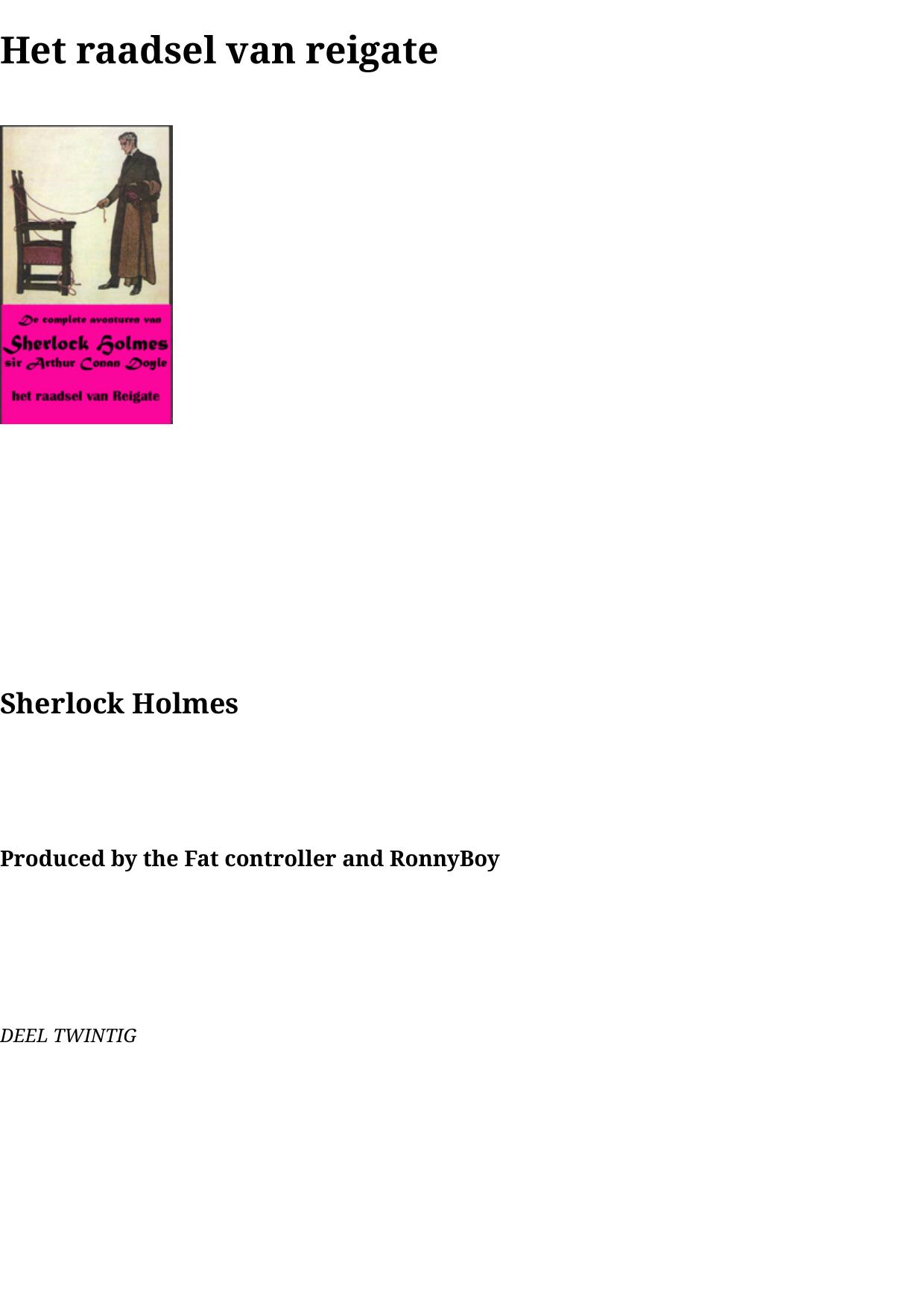 20 Het raadsel van reigate