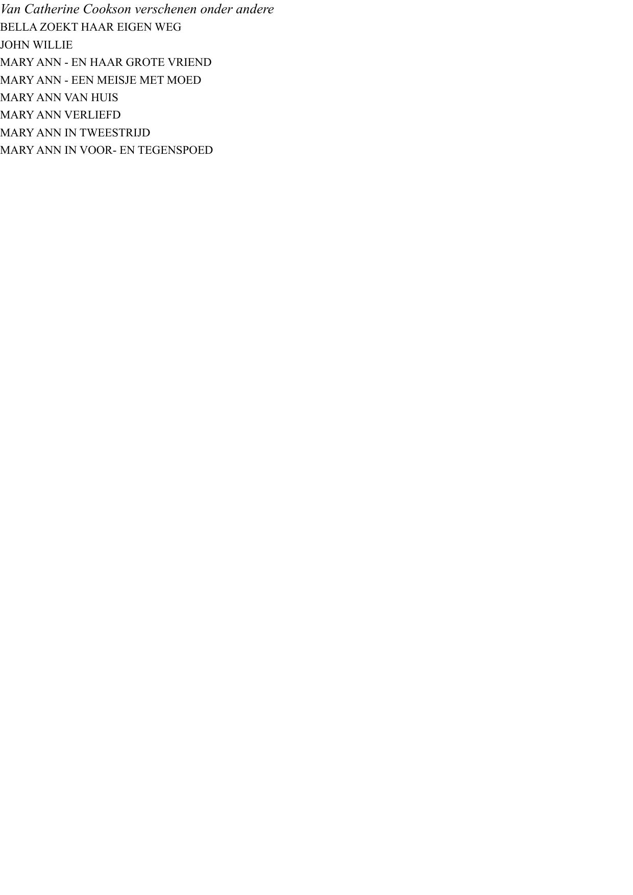 Mary Ann, in voor en tegenspoed