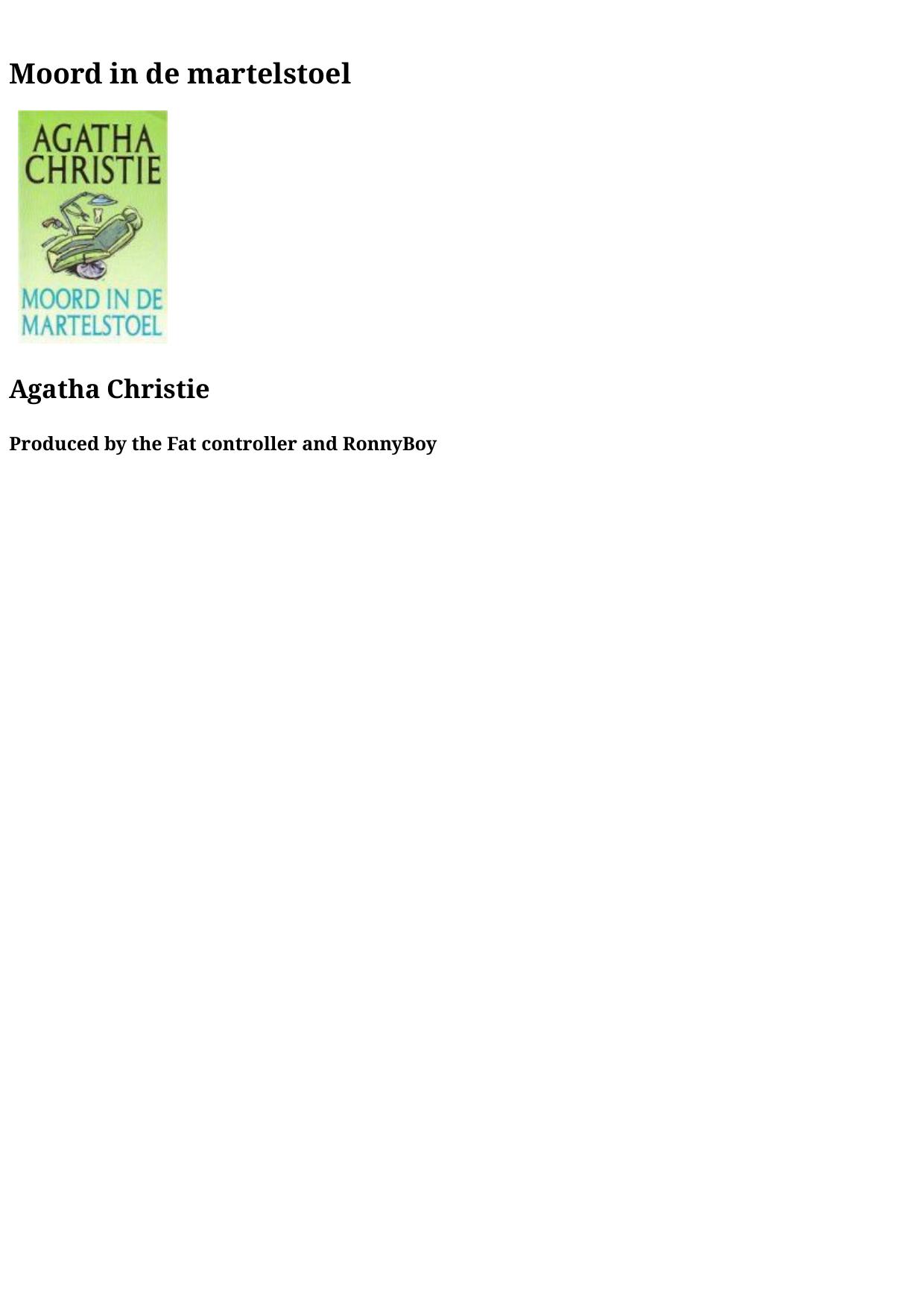 Agatha 70 - Moord In De Martelstoel