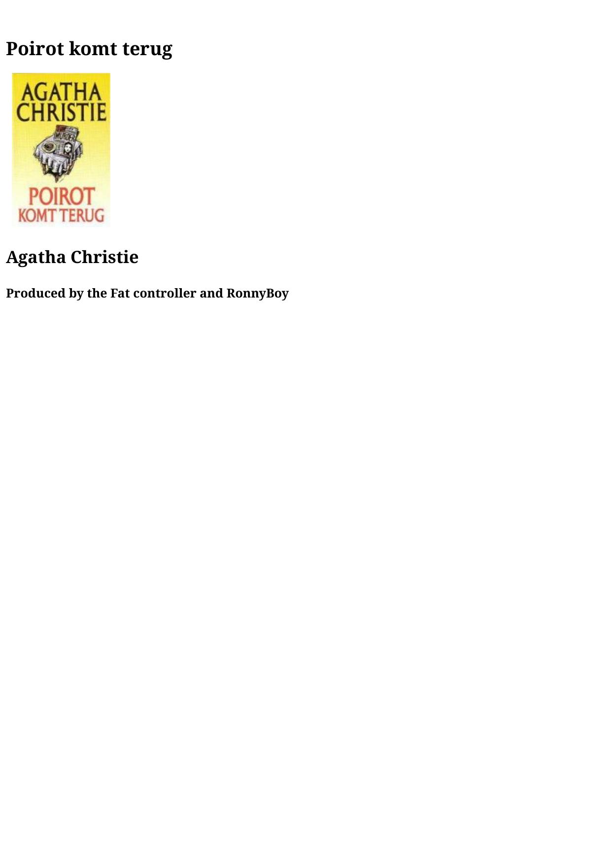 Agatha 57 - Poirot Komt Terug