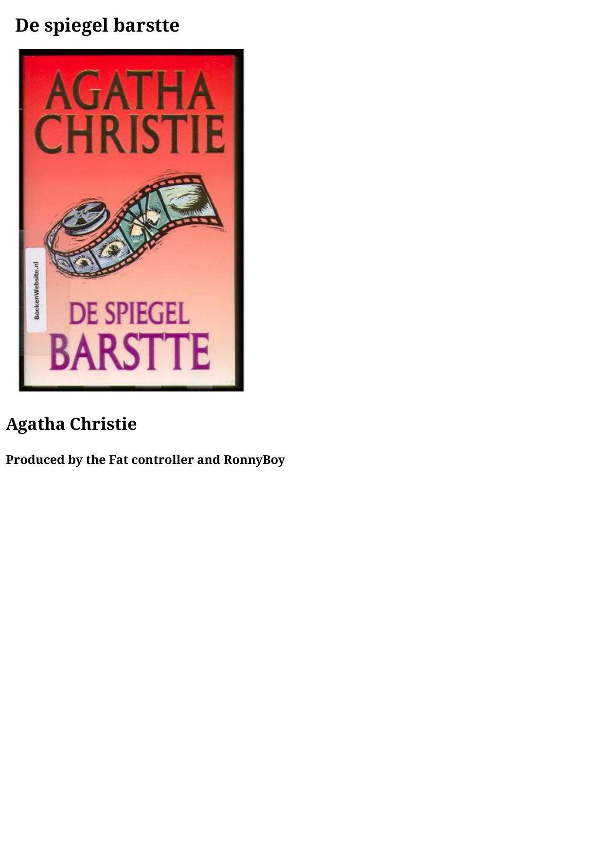 Agatha 54 - De Spiegel Barstte