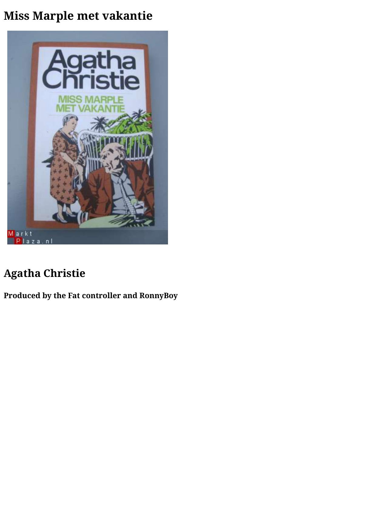 Agatha 52 - Miss Marple Met Vakantie