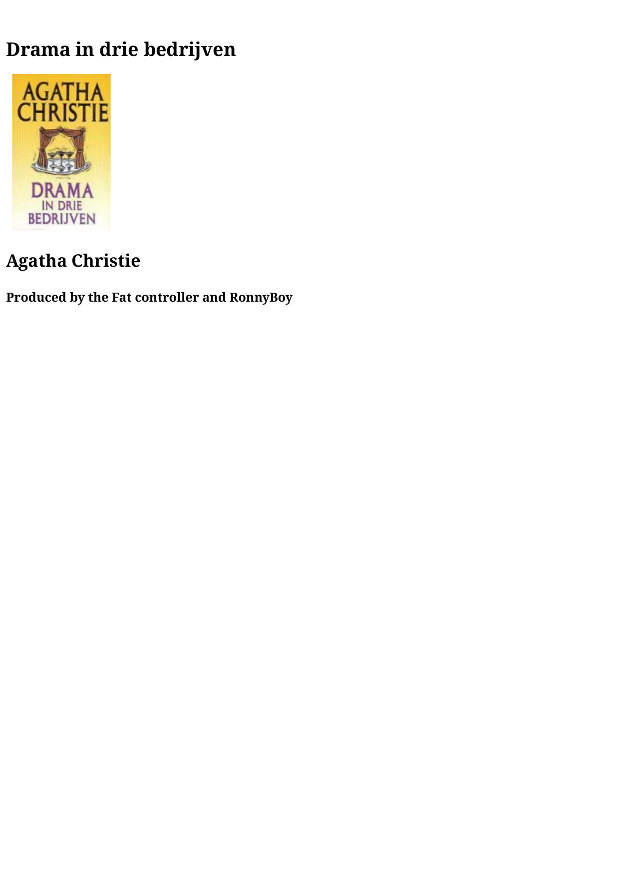 Agatha 34 - Drama In Drie Bedrijven