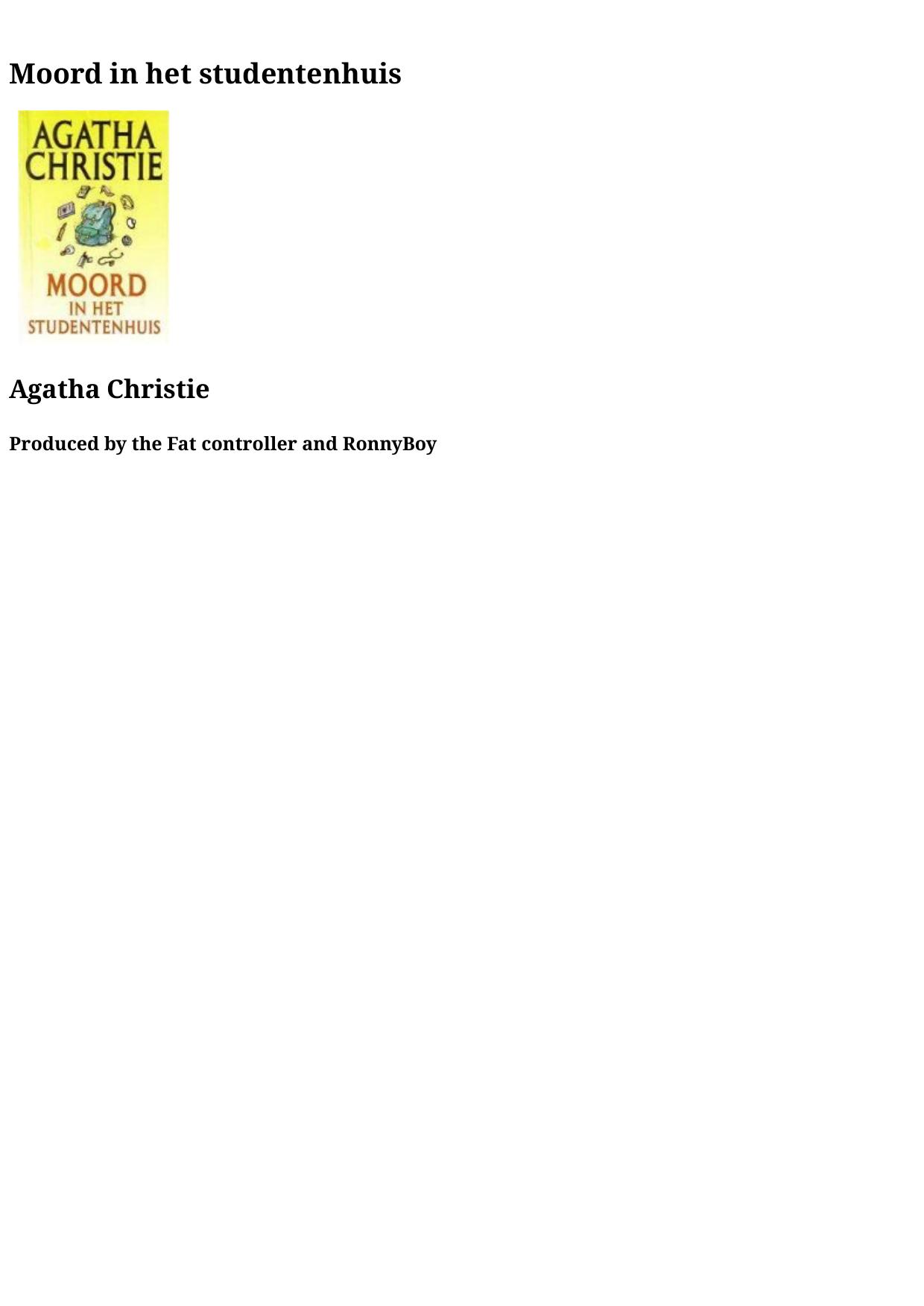 Agatha 21 - Moord In Het Studentenhuis