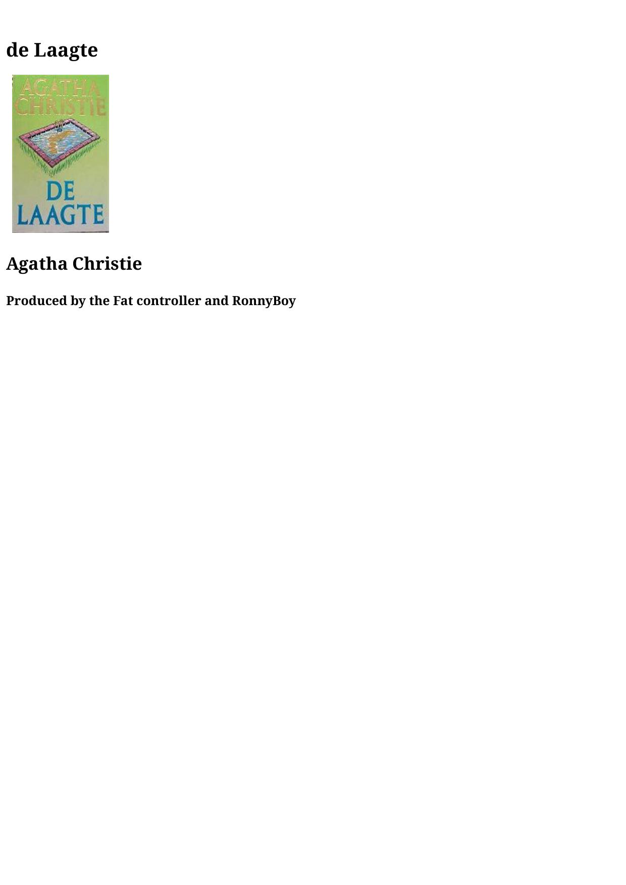 Agatha 12 - De Laagte