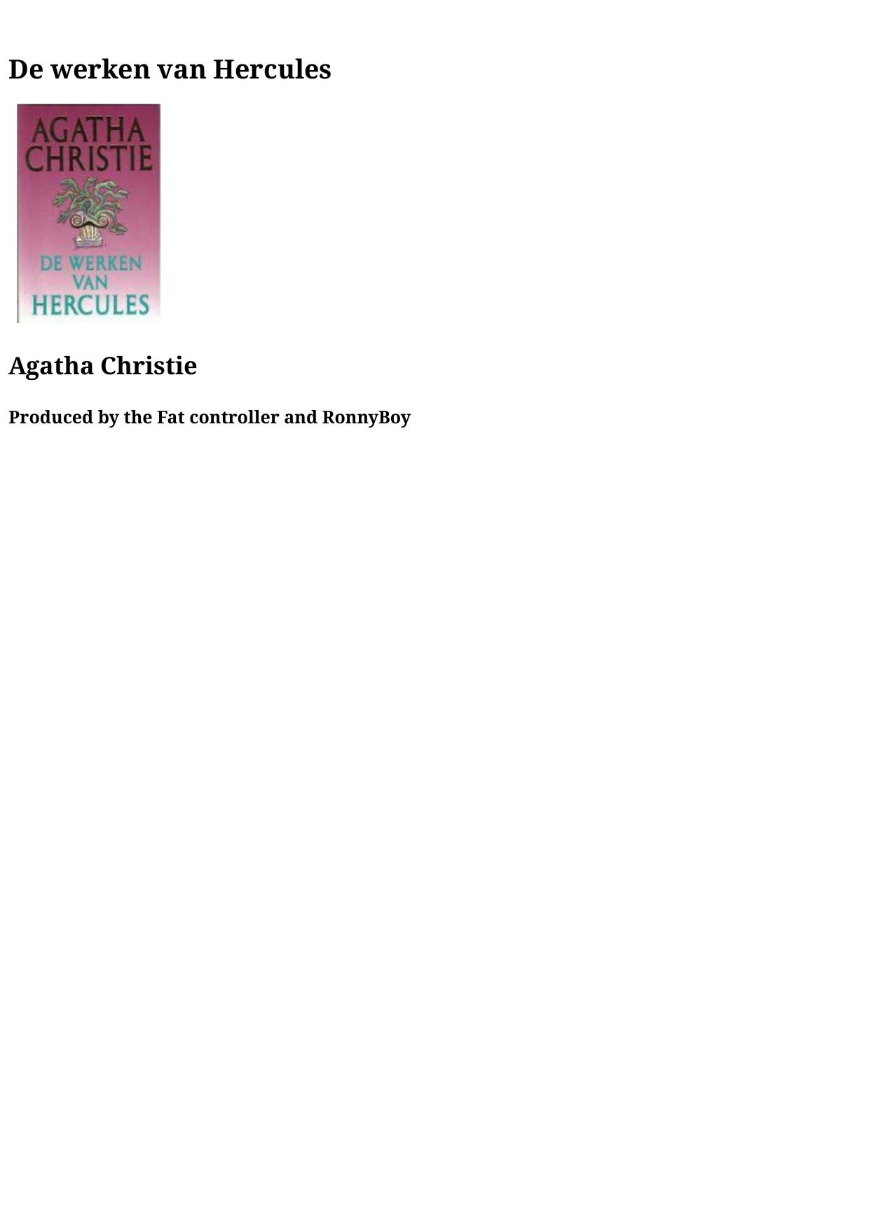 Agatha 10 - De Werken Van Hercules