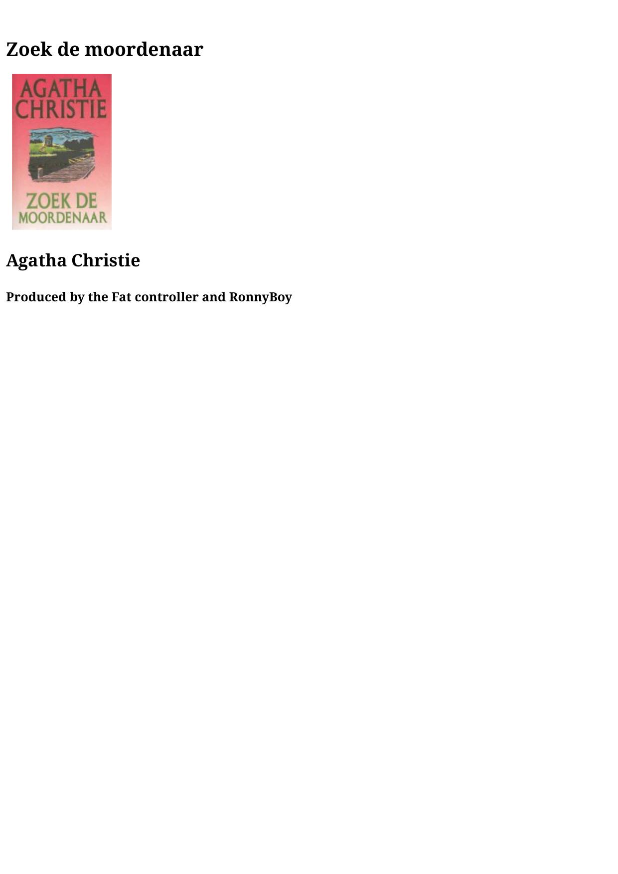 Agatha 05 - Zoek De Moordenaar