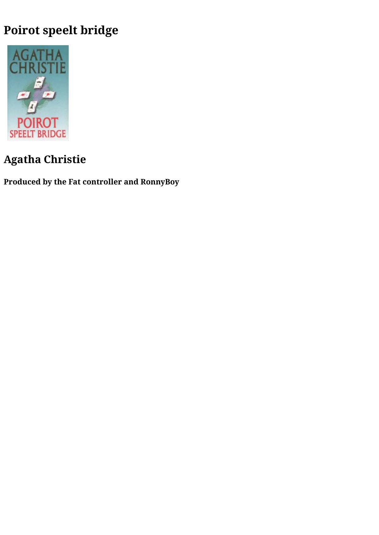 Agatha 04 - Poirot Speelt Bridge