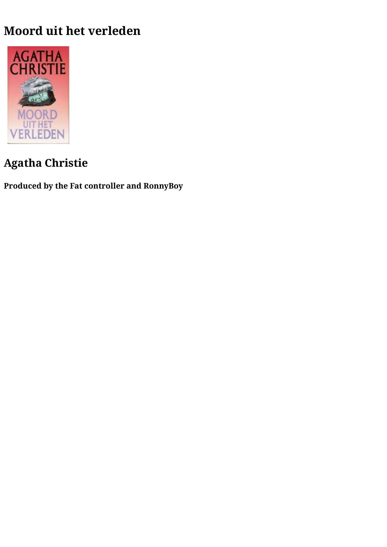 Agatha 01 - Moord Uit Het Verleden