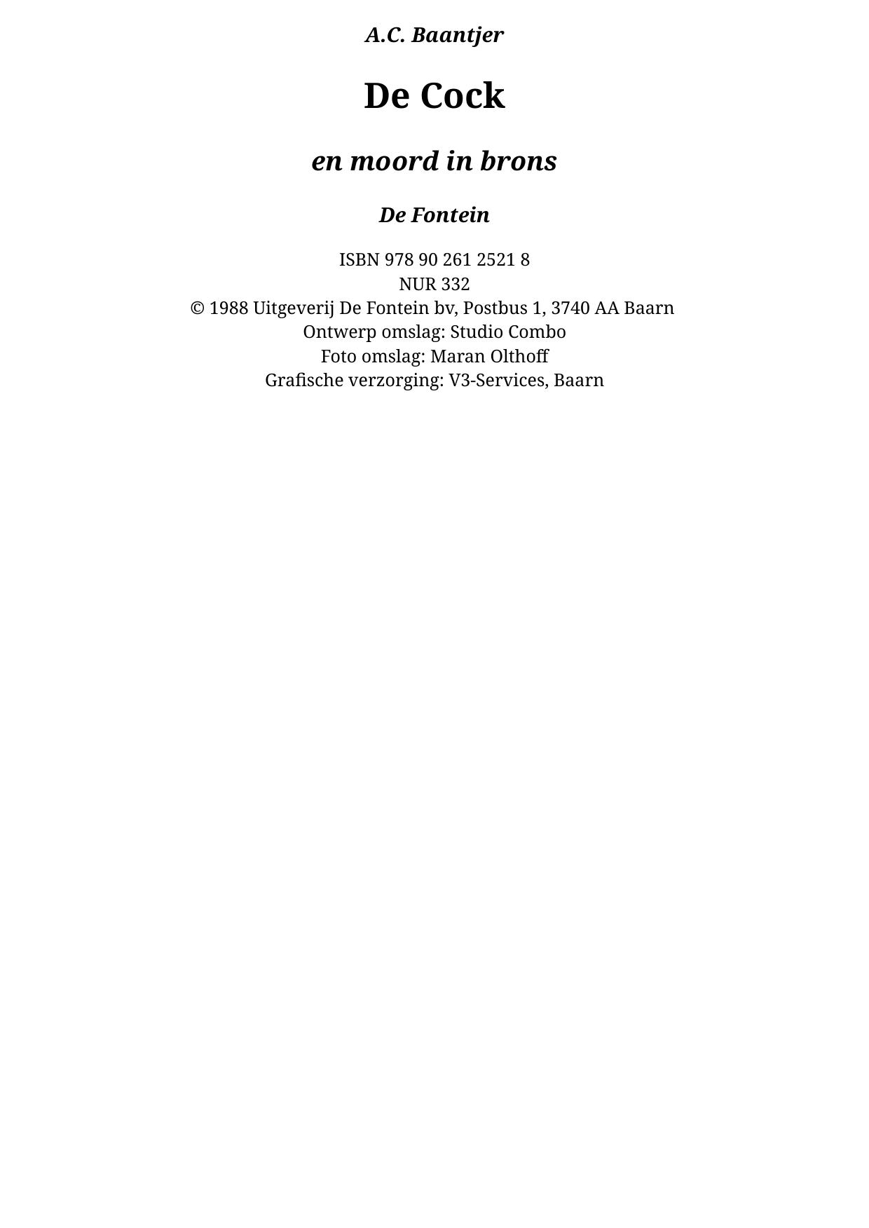 De Cock en moord in brons